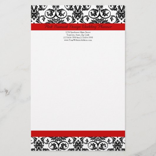 Zwart-witmasker met Ravishing Red Accent Briefpapier (Voorkant)