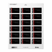 Zwart-witmasker met Ravishing Red Accent Etiket (Full Sheet)