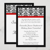 Zwart-witmasker met Ravishing Red Accent Kaart (Voorkant / Achterkant)