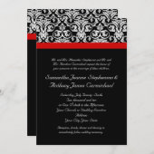 Zwart-witmasker met Ravishing Red Accent Kaart (Voorkant / Achterkant)