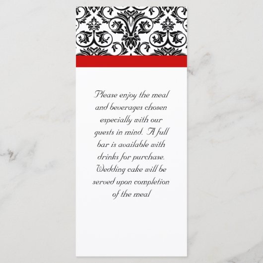 Zwart-witmasker met Ravishing Red Accent Menu (Achterkant)