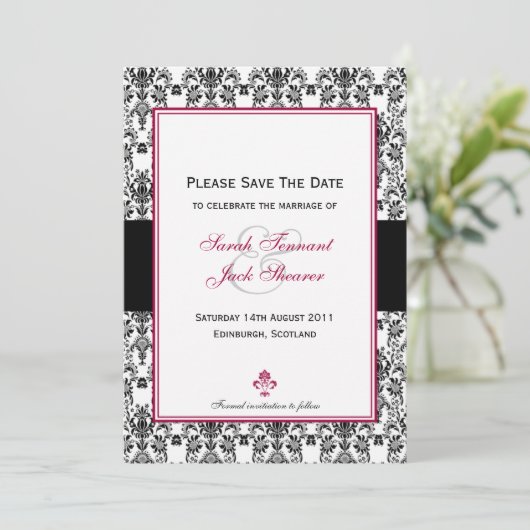 Zwart-witmasker opslaan Datum Save The Date (Staand voorkant)