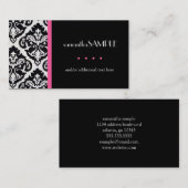 Zwart-witmasker, warm roze visitekaartje (Voorkant / Achterkant)