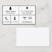 Zwart-witmetro-stijlontwerp - Visitekaartje (Voorkant / Achterkant)