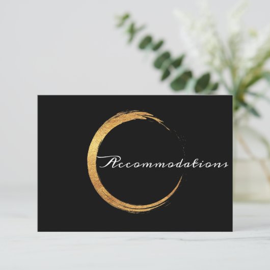 Zwart-witminimalisme Gold Lux-accommodatie Informatiekaartje (Staand voorkant)