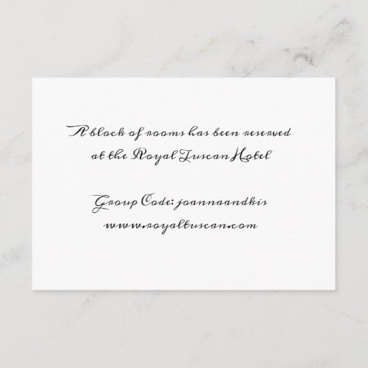 Zwart-witminimalisme Gold Lux-accommodatie Informatiekaartje (Achterkant)