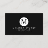 Zwart-witminimalismonogram Visitekaartje (Voorkant)