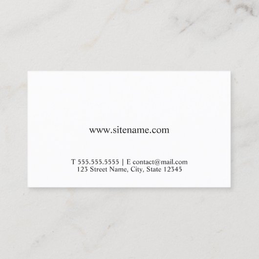 Zwart-witminimalismonogram Visitekaartje (Achterkant)