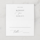 Zwart-witminimalistisch 1 Wedingstabel nummer Plaatskaartje (Buitenkant ongevouwen)