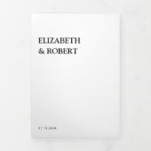 Zwart-witminimalistisch eenvoudige moderne bruilof drieluik uitnodiging (Cover)