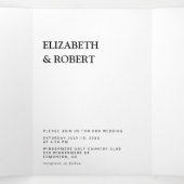 Zwart-witminimalistisch eenvoudige moderne bruilof drieluik uitnodiging (Binnenkant midden)