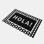 Zwart-witminimalistisch Hola! Deurmat (Schuin)
