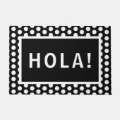 Zwart-witminimalistisch Hola! Deurmat (Voorkant)