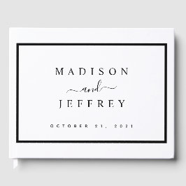 Zwart-witminimalistisch huwelijk gastenboek