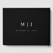 Zwart-witminimalistisch huwelijk gastenboek (Achterkant)