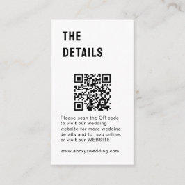 Zwart-witminimalistisch huwelijk informatiekaartje