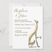 Zwart-witminimalistisch huwelijk kaart (Voorkant)