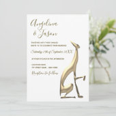 Zwart-witminimalistisch huwelijk kaart (Staand voorkant)