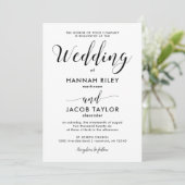 Zwart-witminimalistisch huwelijk kaart (Staand voorkant)