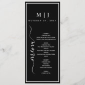 Zwart-witminimalistisch huwelijk menu (Voorkant)