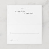 Zwart-witminimalistisch huwelijk traditionele mode plaatskaartje (Buitenkant ongevouwen)