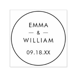 Zwart-witminimalistisch huwelijk  zelfinktende stempel