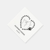 Zwart-witminimalistisch kattenweddenschap servet (Hoek)