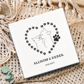 Zwart-witminimalistisch kattenweddenschap servet