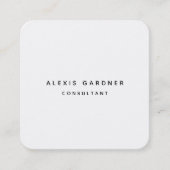 Zwart-witminimalistisch, modern, eenvoudig vierkante visitekaartje (Voorkant)