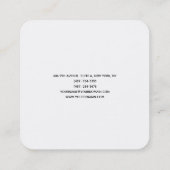 Zwart-witminimalistisch, modern, eenvoudig vierkante visitekaartje (Achterkant)