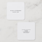 Zwart-witminimalistisch, modern, eenvoudig vierkante visitekaartje (Voorkant / Achterkant)