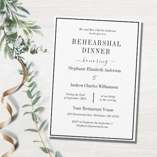 Zwart-witminimalistisch modern repetitief diner kaart