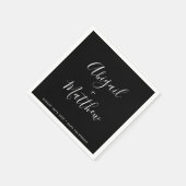 Zwart-witminimalistisch modern script bruiloft servet (Hoek)