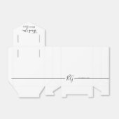 Zwart-witminimalistisch monogram huwelijk bedankdoosjes (Uitgevouwen)