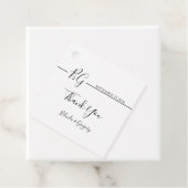 Zwart-witminimalistisch monogram huwelijk bedankjes labels (In situ)