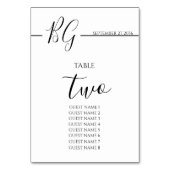 Zwart-witminimalistisch monogram huwelijk kaart (Achterkant)