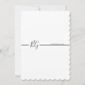 Zwart-witminimalistisch monogram huwelijk kaart (Achterkant)