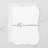 Zwart-witminimalistisch monogram huwelijk kaart (Achterkant)