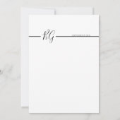 Zwart-witminimalistisch monogram huwelijk save the date (Achterkant)