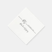 Zwart-witminimalistisch monogram huwelijk servet (Hoek)
