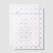 Zwart-witminimalistisch monogram huwelijk vellum uitnodigingen (Offset (Uitnodiging))