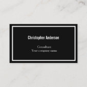 Zwart-witminimalistisch professioneel bedrijf visitekaartje (Voorkant)