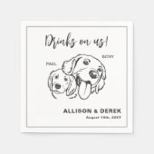 Zwart-witminimalistisch tandwieltje servet (Voorkant)