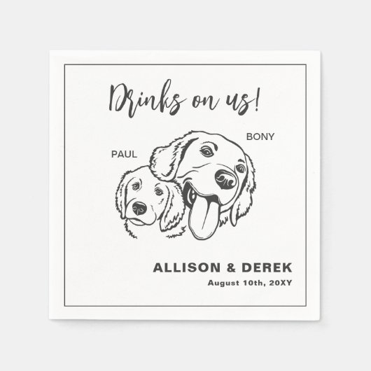 Zwart-witminimalistisch tandwieltje servet (Voorkant)