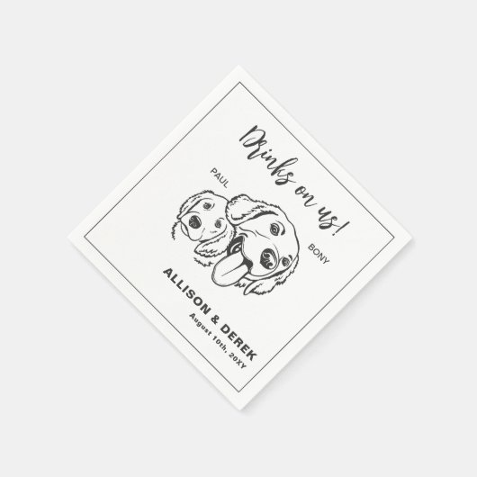 Zwart-witminimalistisch tandwieltje servet (Hoek)