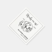 Zwart-witminimalistisch tandwieltje servet (Hoek)