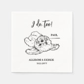 Zwart-witminimalistisch tandwieltje servet (Voorkant)