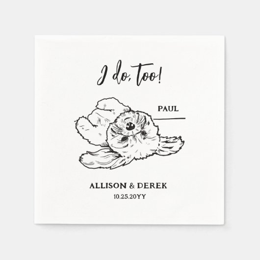 Zwart-witminimalistisch tandwieltje servet (Voorkant)