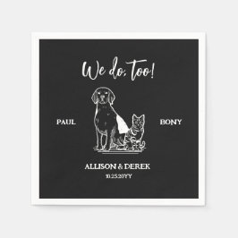 Zwart-witminimalistisch tandwieltje servet