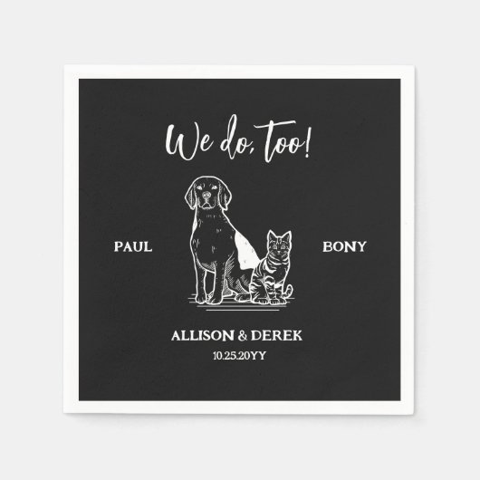 Zwart-witminimalistisch tandwieltje servet (Voorkant)